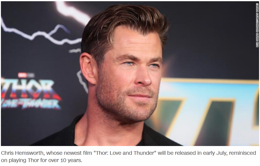 Chris Hemsworth Looked Back On A Decade Of Playing Thor Before The Release Of Film "Love And Thunder."