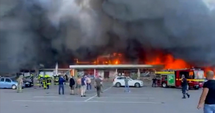 A Russian Airstrike Hit A Busy Central Ukrainian Shopping Mall, Causing Fears Of Mass Casualties.