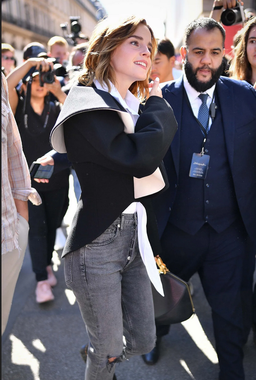 Emma Watson Wore Her Skinny Jeans To The Couture Fashion Week.