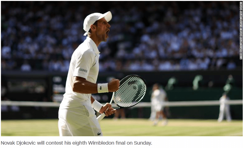 Novak Djokovic Defeats Cameron Norrie To Put An End To Norrie's Six-Match Winning Streak In Successive Wimbledon Finals.